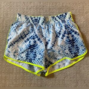 Victoria secret pink sport xs blue white lime tie dye athletic shorts